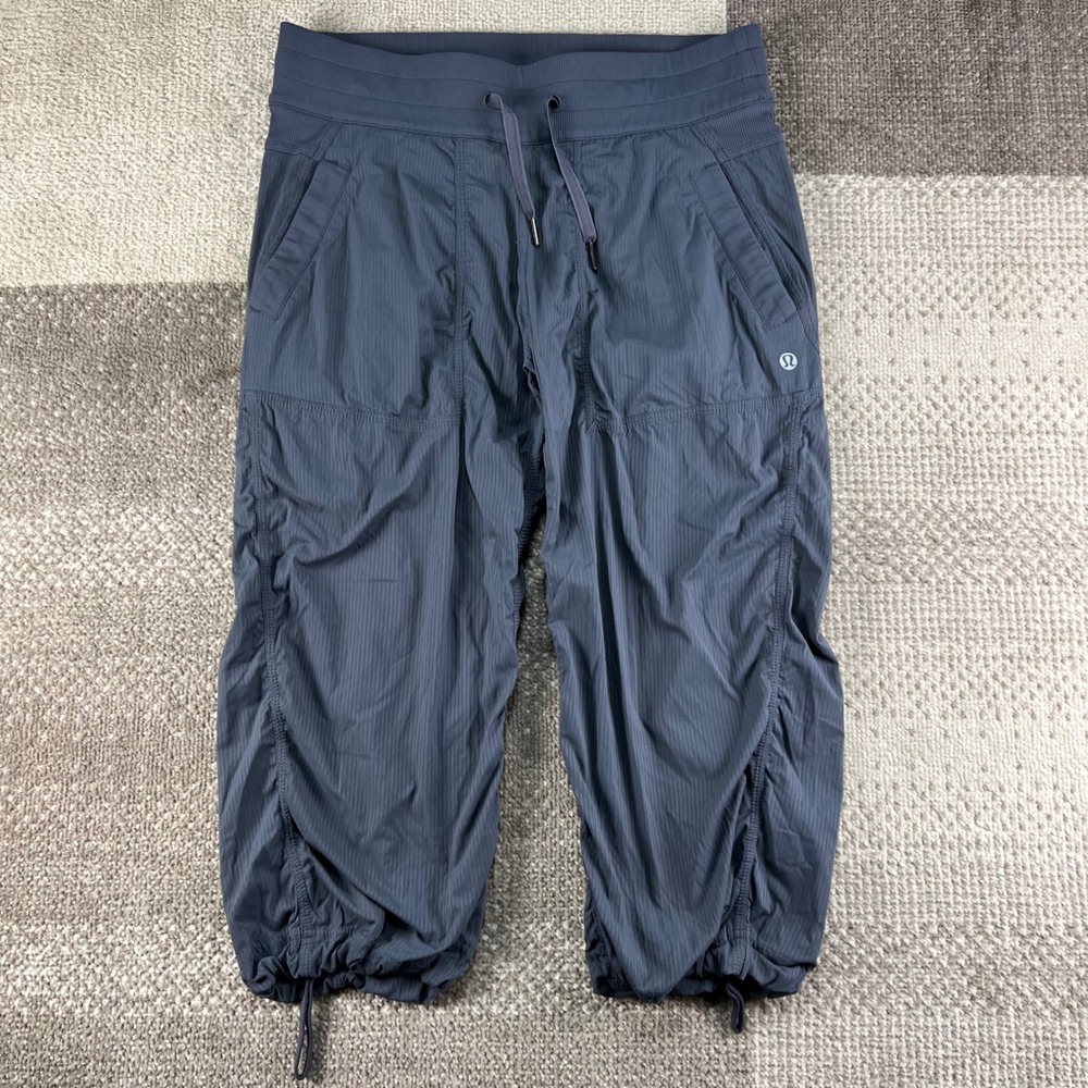 Lululemon Studio Crop Ruched Pants Charcoal Gray Size 6 Women